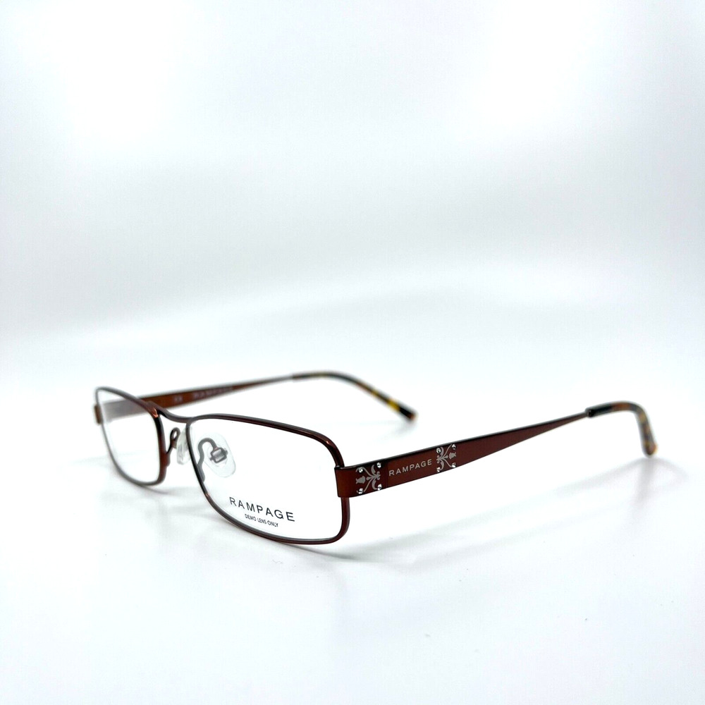 Rampage R 122 BRN Eyeglasses Frames‎ Brown Metal Rectangle 52-16-135 H6480